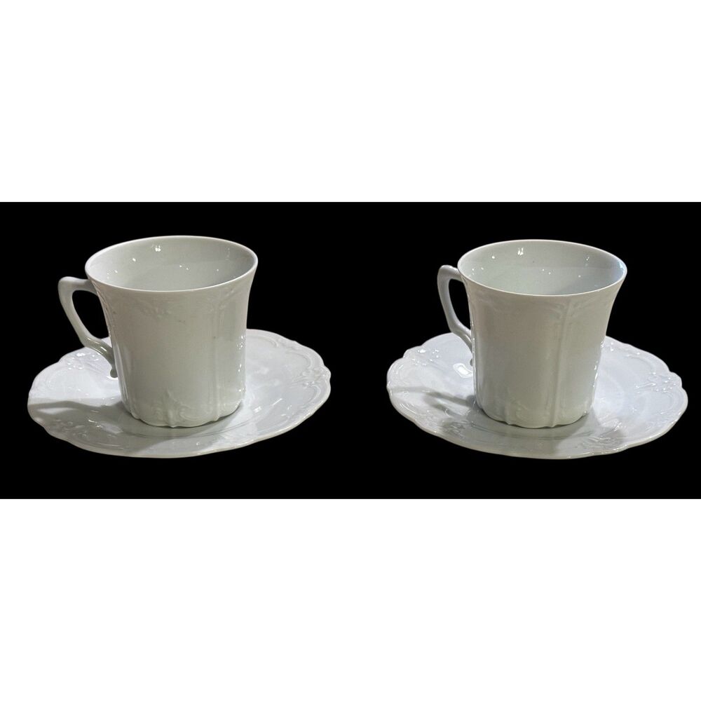 Hutschenreuther Germany Baronesse White Coffee Cup & Saucer MINT Never Used